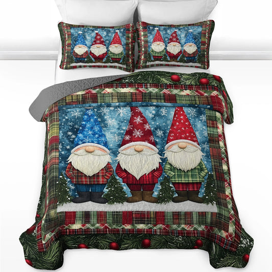 Shineful All Season Quilt 3-Piece Set - Cozy Christmas Gnome