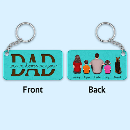 Shineful Best Dad Ever Back View - Personalized Acrylic Keychain