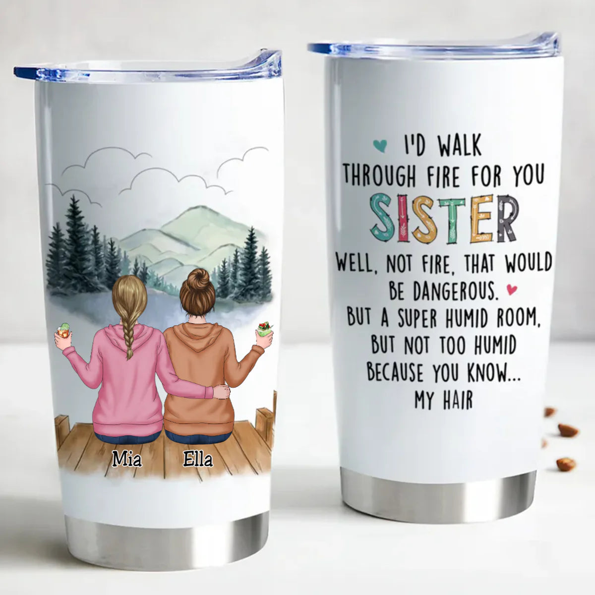 Shineful Sisters Forever Personalized 20oz Tumbler