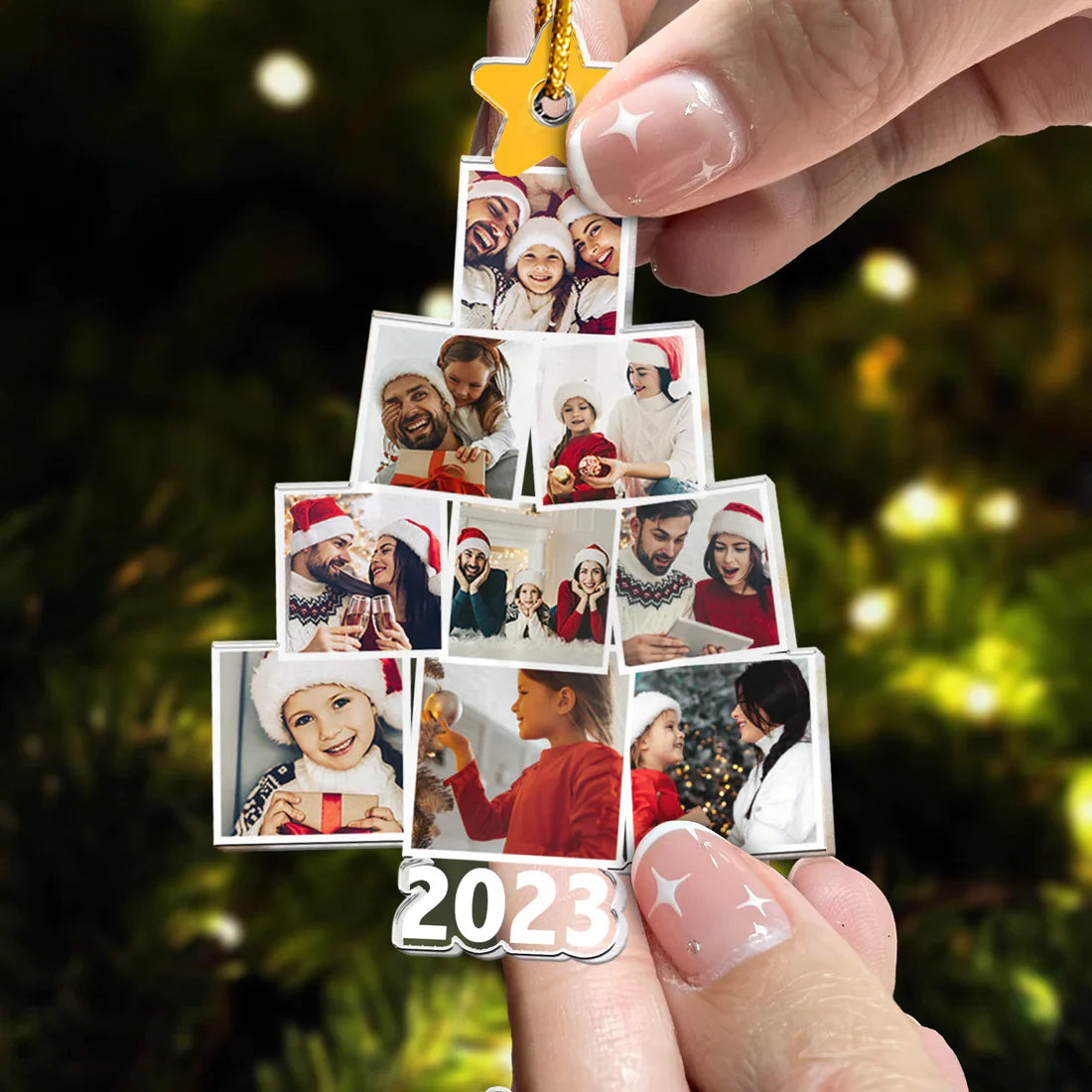 Photo Family Tree Christmas - Personalized Acrylic Ornament