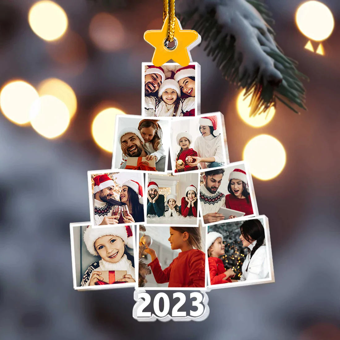 Photo Family Tree Christmas - Personalized Acrylic Ornament