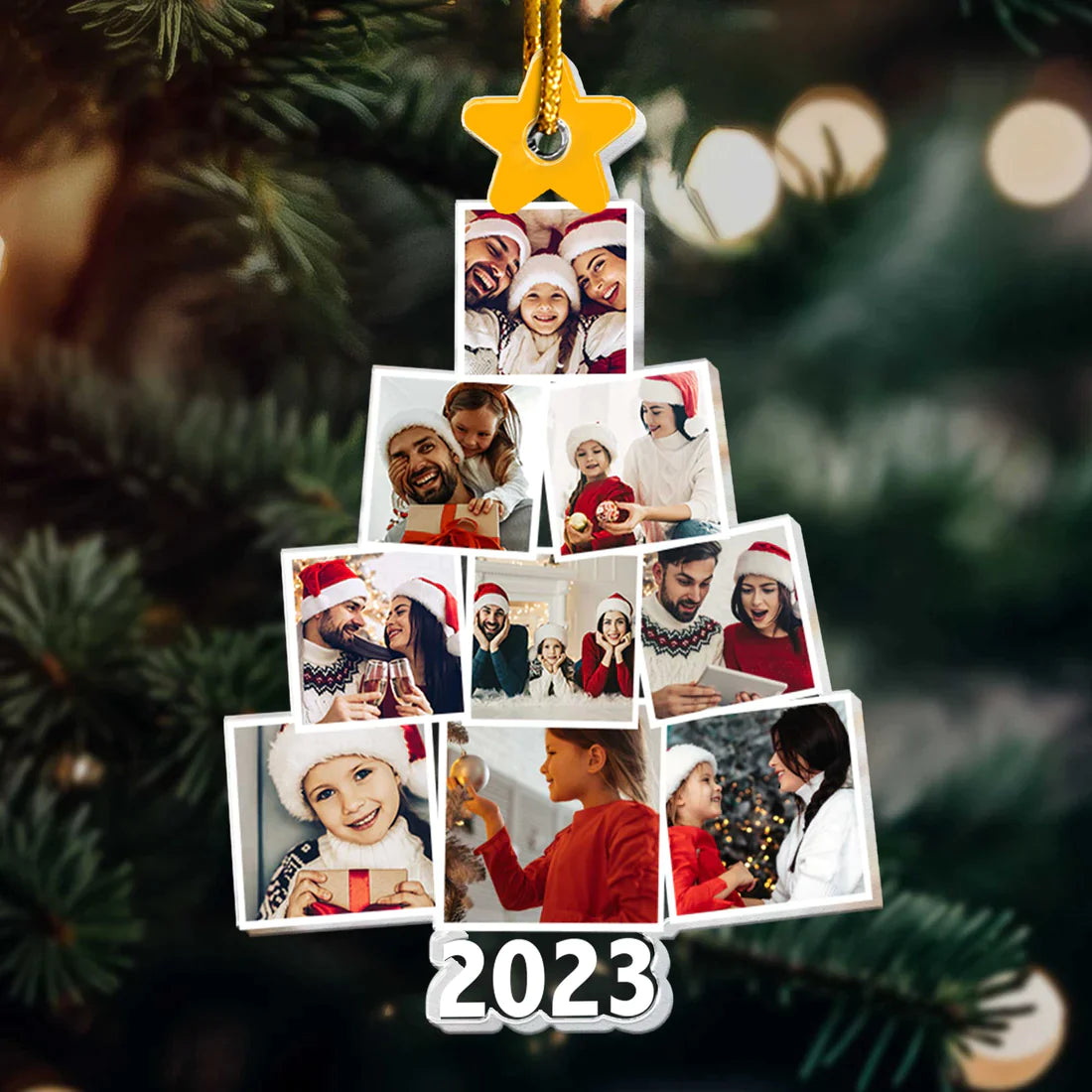 Photo Family Tree Christmas - Personalized Acrylic Ornament