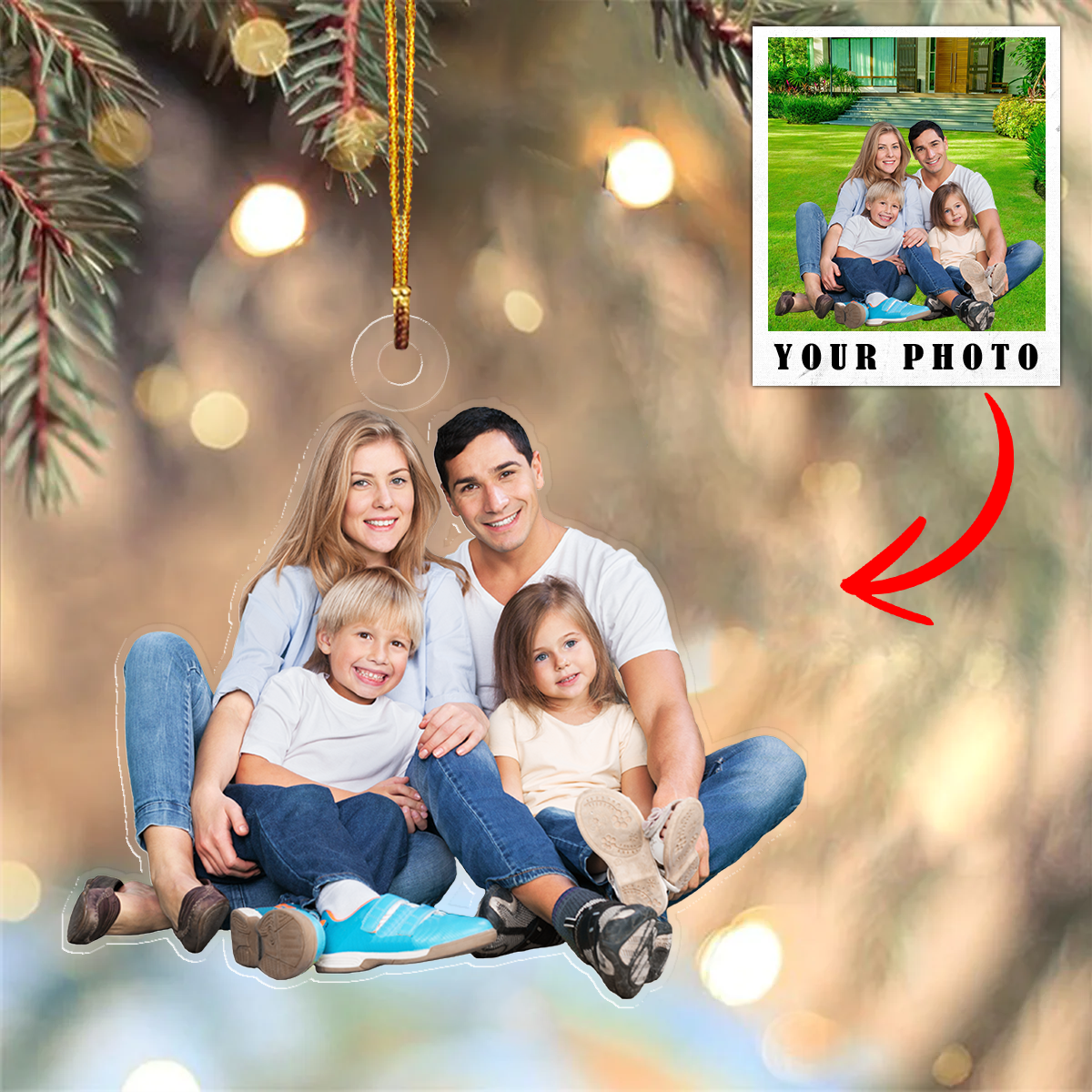 Customized Your Photo Ornament - Personalized Mica Christmas Gifts For Family Member Vq03