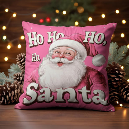 Shineful 2D Print Cushion Cover, Pillowcase, Pillows Covers - Cheerful Santa in Bubblegum Bliss