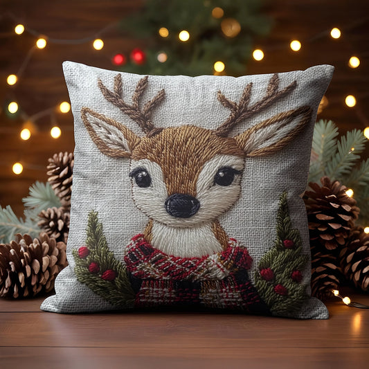 Shineful 2D Print Cushion Cover, Pillowcase, Pillows Covers - Adorable Cute Christmas Deer