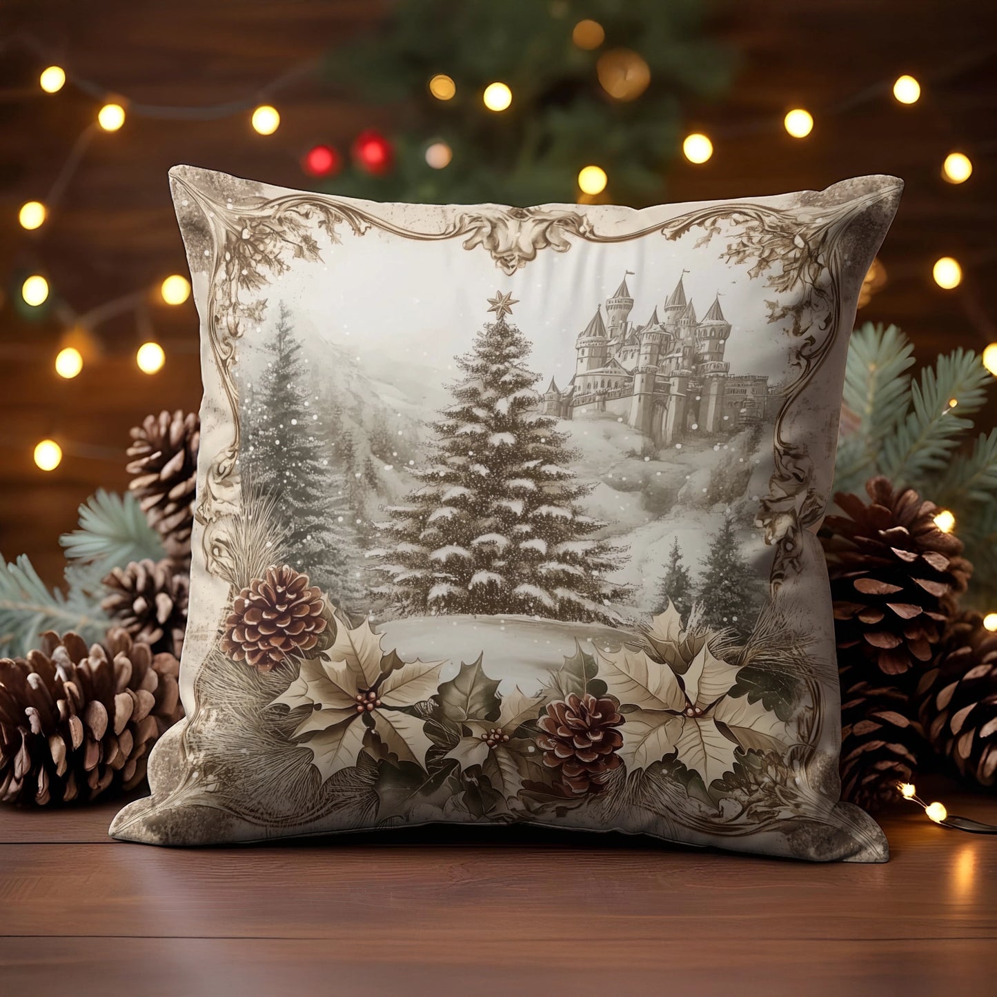 Housse de coussin, taie d'oreiller, taies d'oreiller Shineful 2D Print - Sapin de Noël vintage