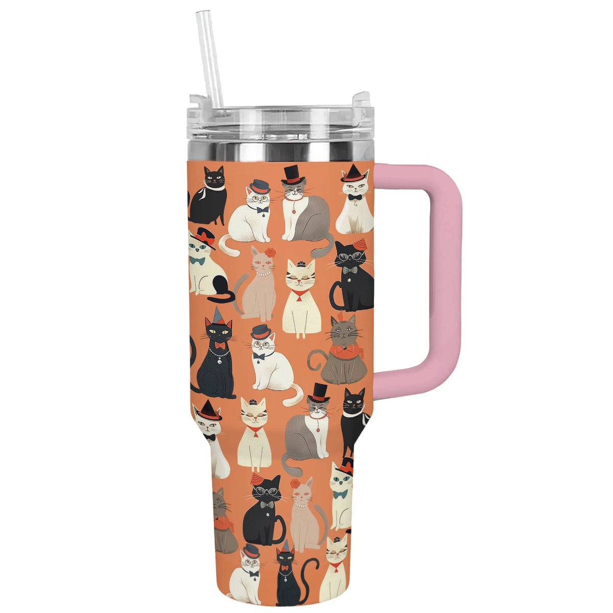 Glänzendes Becher-Katzen-Design, Fancy Feline