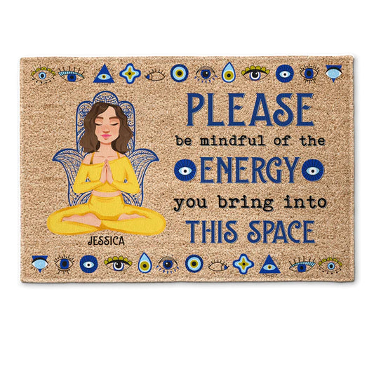 Shineful Doormat Please Be Mindful Of The Energy You Bring Into This Space Personalized Door Mat