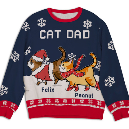 Cat Dad/Mom Winter - Personalized Custom All-Over-Print Sweatshirt