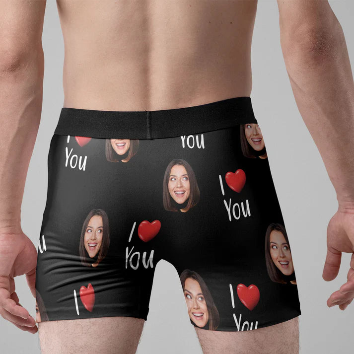 Shineful Men's Boxer Briefs Property Of Girlfriends Personalized Photo Men's Boxer Briefs