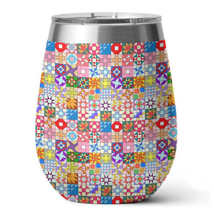 Quilting 12 Oz Shineful™ Wine Tumbler Gorgeous Tl10 12Oz