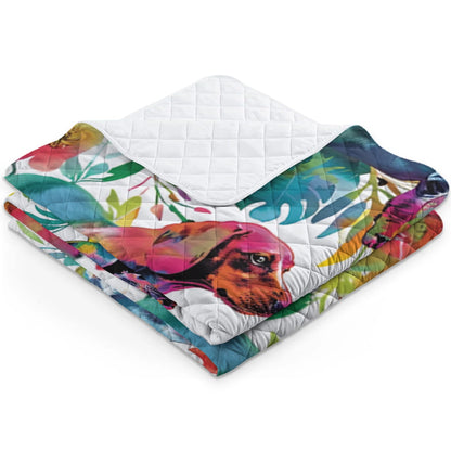 Shineful Quilt 3-Piece Set Vibrant Floral Dachshund