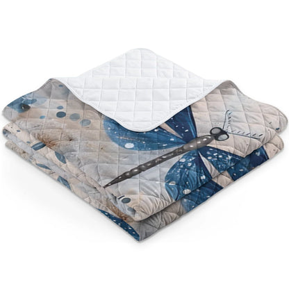 Shineful All Season Quilt 3-Piece Set Blue Dragonfly Whispers