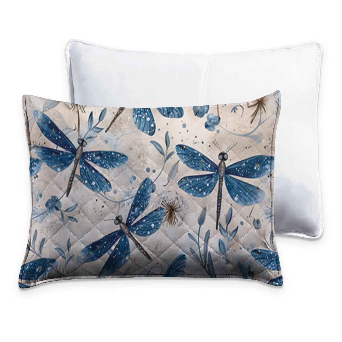 Shineful All Season Quilt 3-Piece Set Blue Dragonfly Whispers