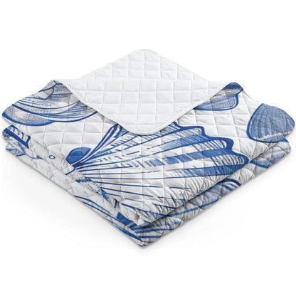 Shineful Quilt 3-Piece Set Blue Shell