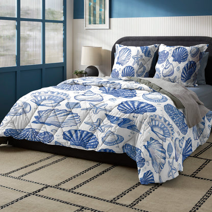 Shineful Quilt 3-teiliges Set Blaue Muschel