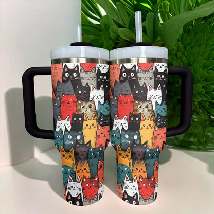 Shineful Tumbler Cute Cat Crowd