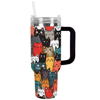 Shineful Tumbler Cute Cat Crowd