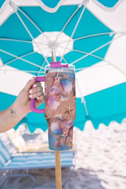 Shineful Glossy Tumbler Beach Seashell Dreams