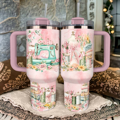 Shineful Tumbler Lovely Floral Sewing Machine