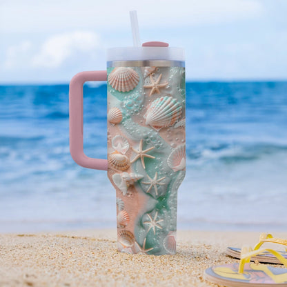 Shineful Tumbler Vibrant Seashell Beach