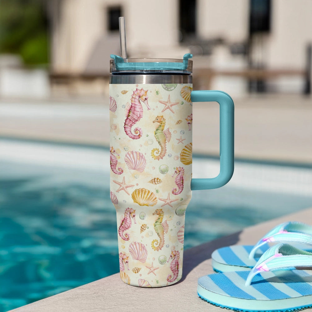 Shineful Tumbler Beach Seahorse Serenity