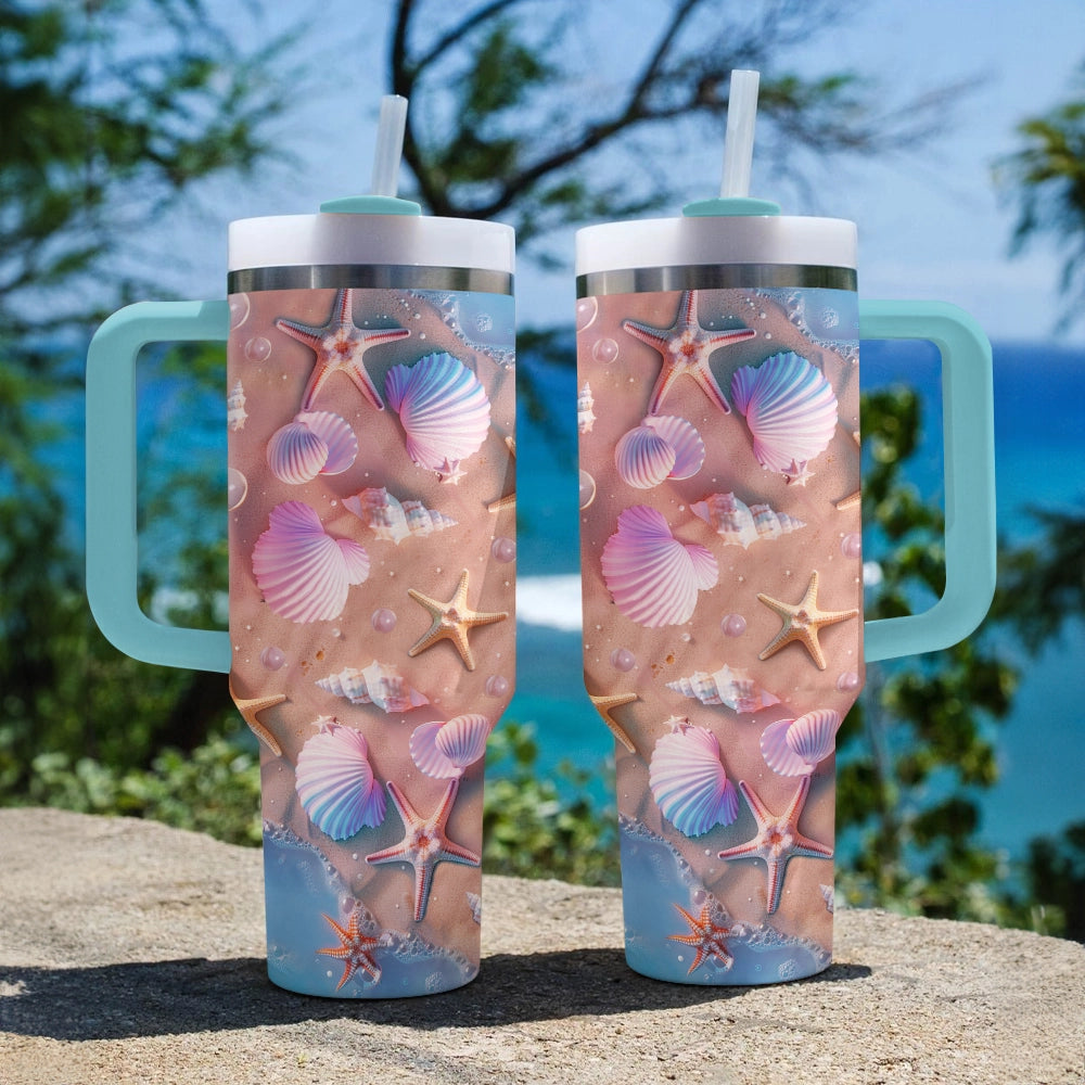 Shineful Glossy Tumbler Beach Seashell Dreams