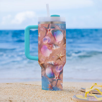 Shineful Glossy Tumbler Beach Seashell Dreams