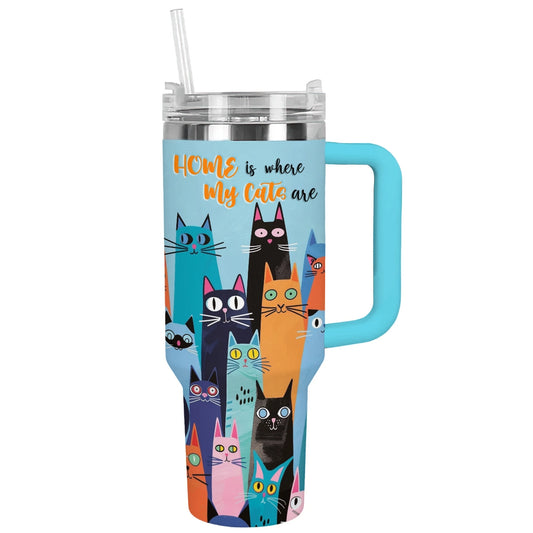 Shineful Tumbler Home is Where My Cats Are