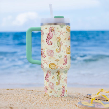 Shineful Tumbler Beach Seahorse Serenity