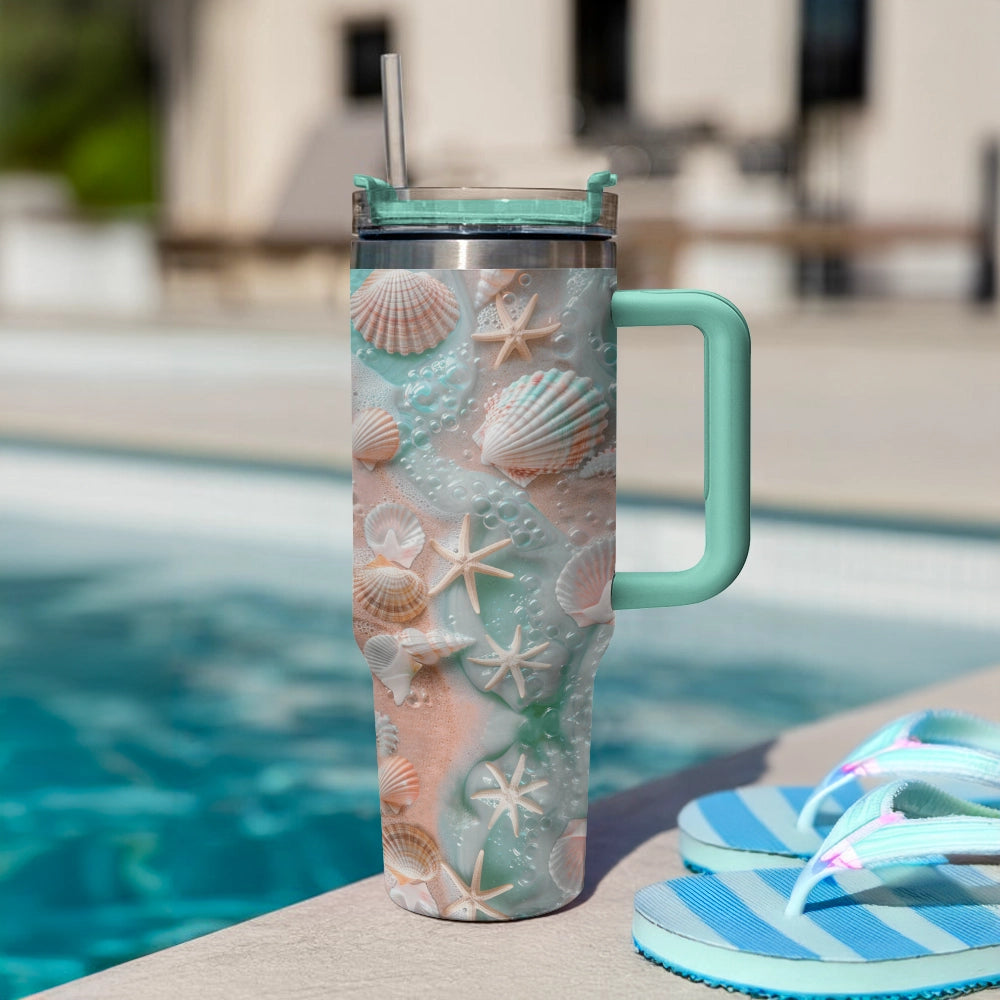 Shineful Tumbler Vibrant Seashell Beach