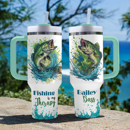 Shineful Tumbler Personalized Fishing is My Therapy