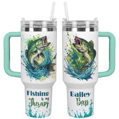 Shineful Tumbler Personalized Fishing is My Therapy