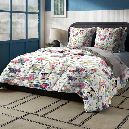 Shineful Quilt 3-Piece Set Dachshund Floral