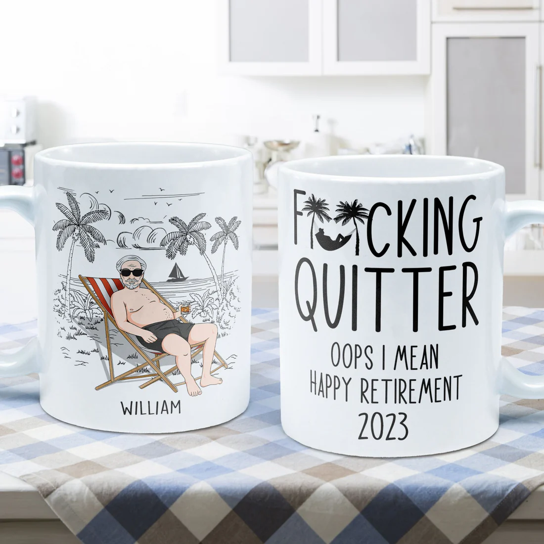 Shineful Quitter Oops Mean Happy Retirement - Personalisierte Tasse