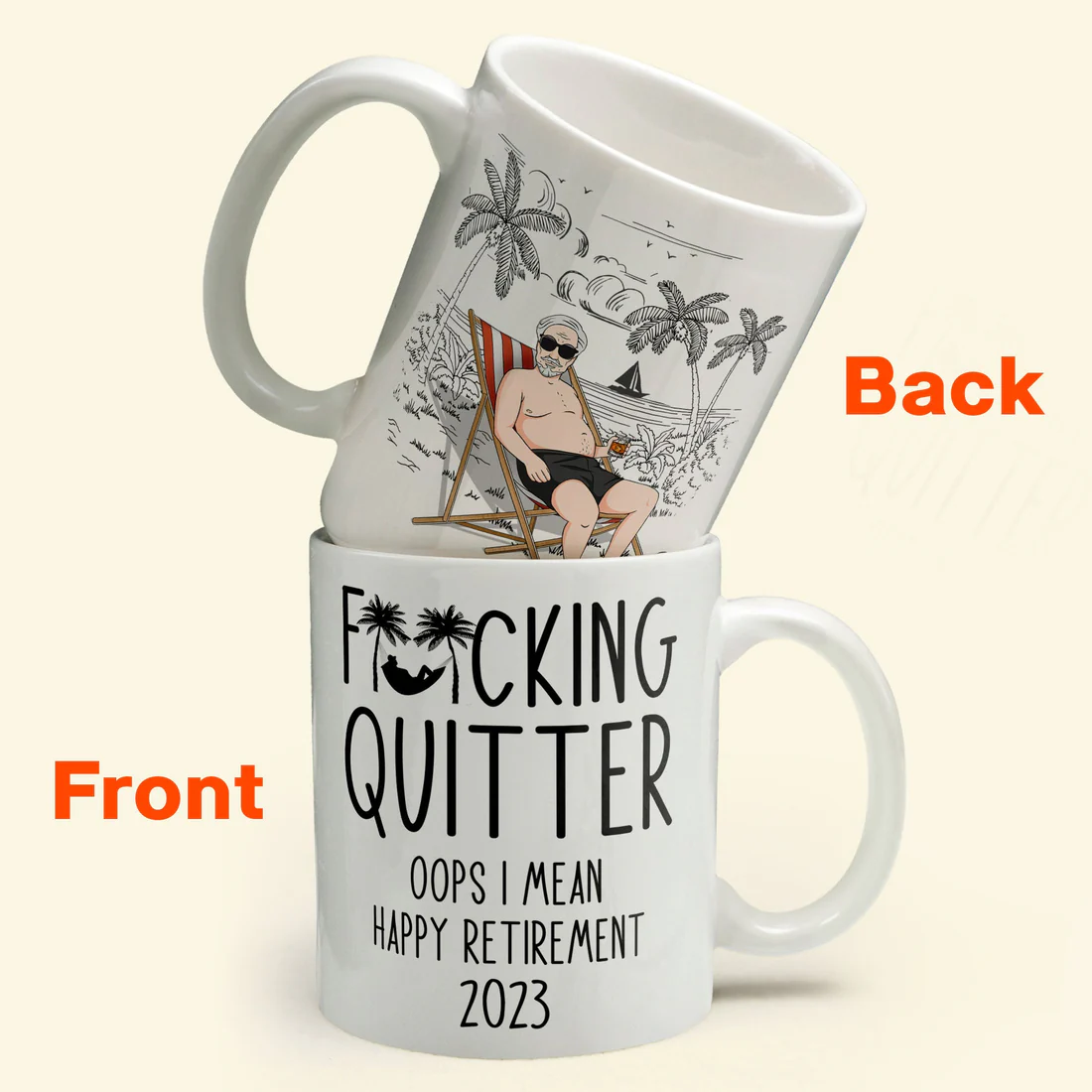 Shineful Quitter Oops Mean Happy Retirement - Personalisierte Tasse