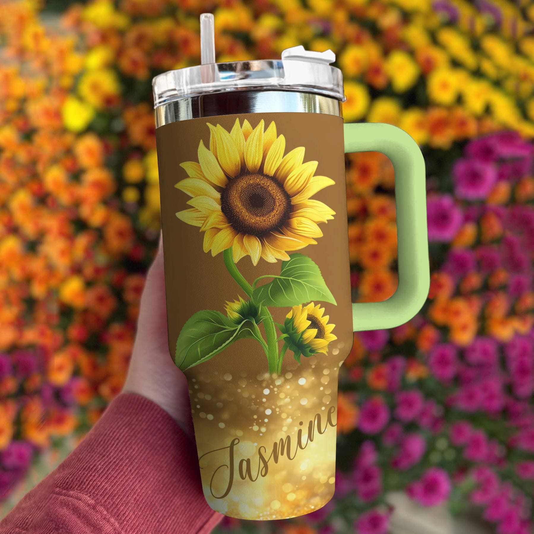 Sunflower Pesonalized 40 Oz Shineful™ Tumbler Proud Tl10 Green 40Oz