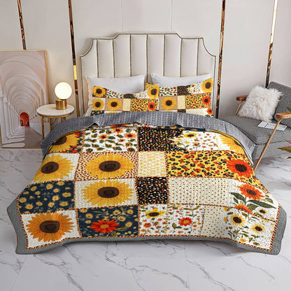 Shineful All Season Quilt 3-Piece Set Fall in Sunflowers