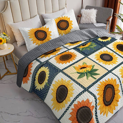 Shineful All Season Quilt 3-Piece Set Cute Sunshine