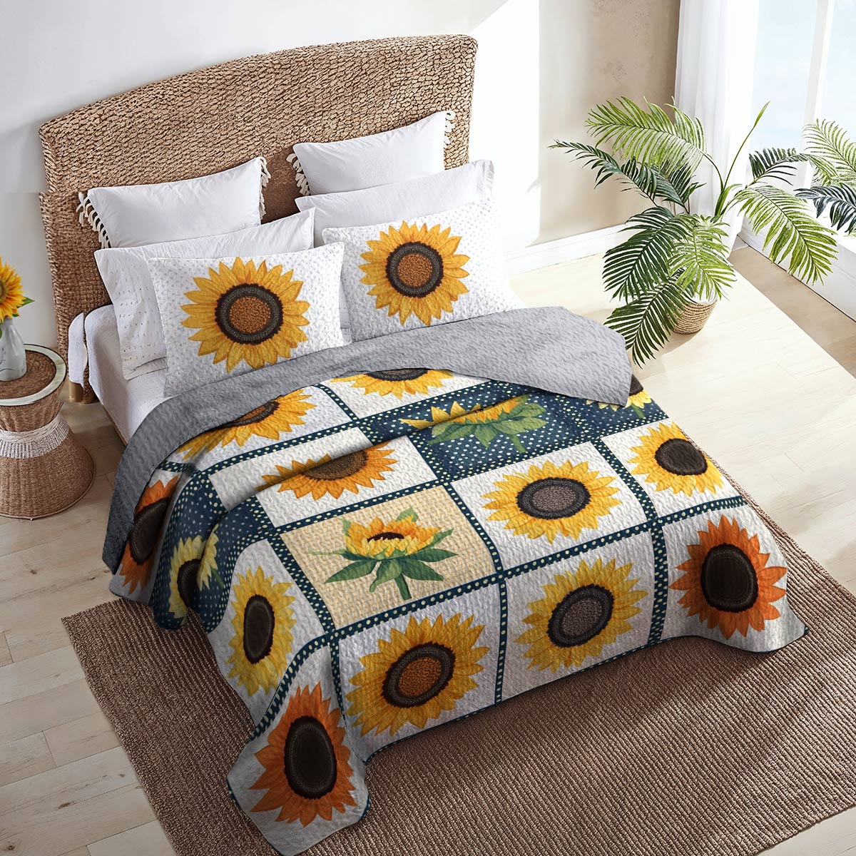 Shineful All Season Quilt 3-Piece Set Cute Sunshine