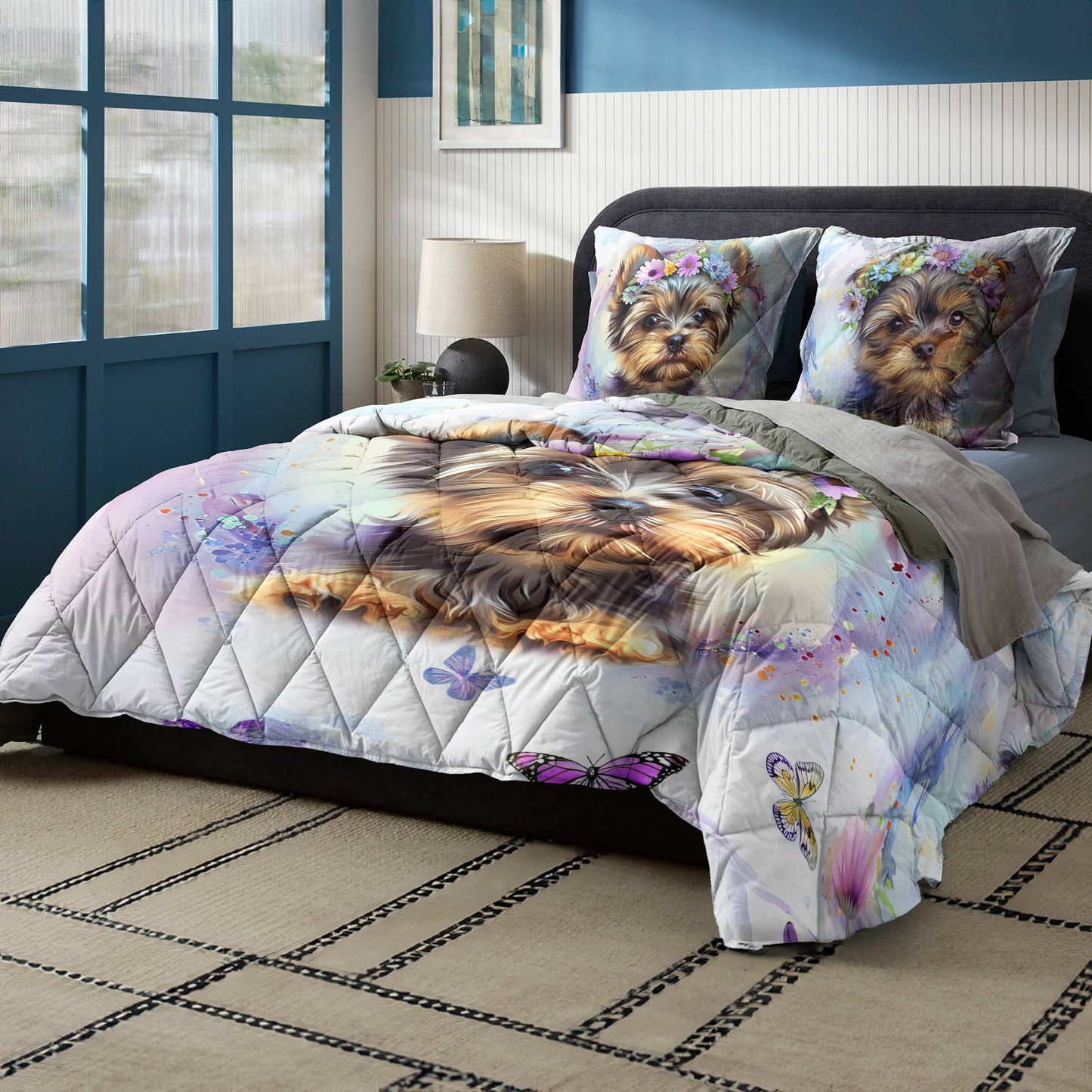 Shineful Quilt 3-Piece Set Yorkie Darling