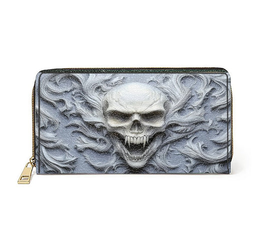 Pochette en cuir brillant avec dragonne et poignée Skull Wraith Frost