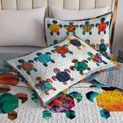 Shineful All Season Quilt 3-Piece Set Sea Turtle Friends