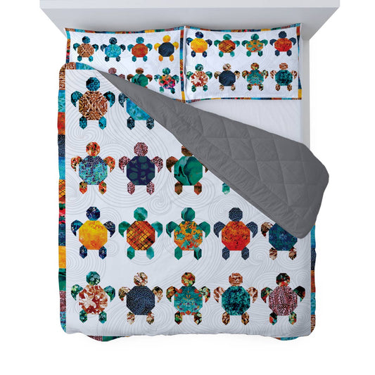 Shineful All Season Quilt 3-Piece Set Sea Turtle Friends