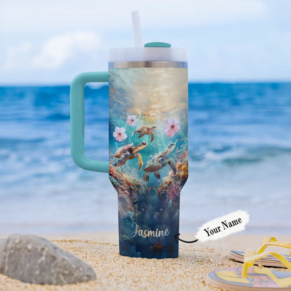 Shineful Tumbler Sea Turtle Peaceful Reef Adventure