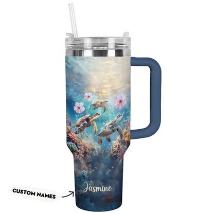 Shineful Tumbler Sea Turtle Peaceful Reef Adventure