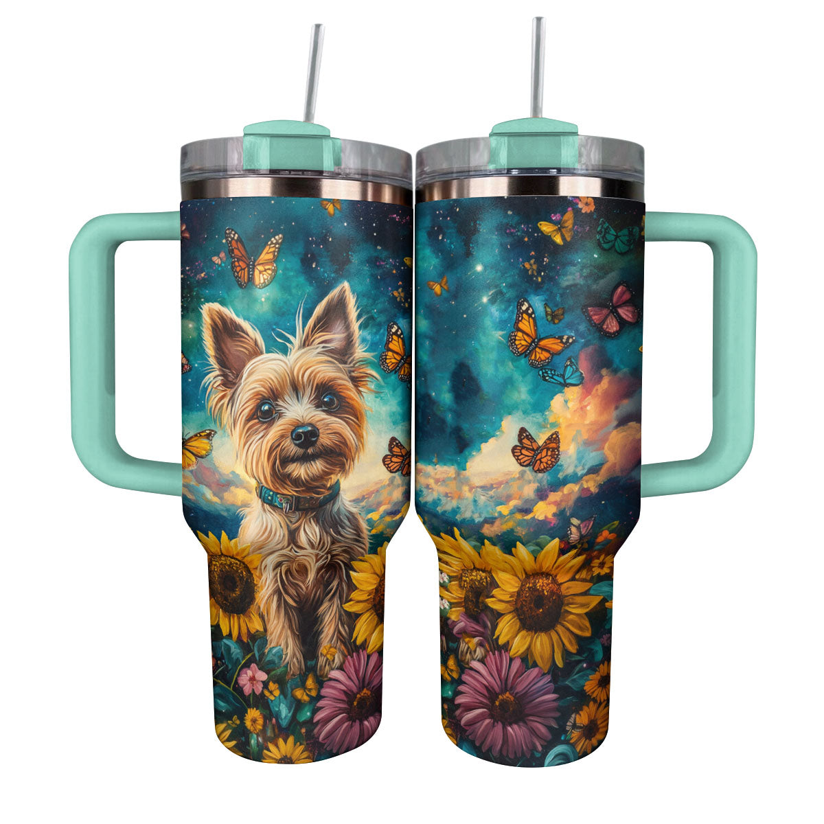 Shineful Tumbler Yorkie And Sunflower