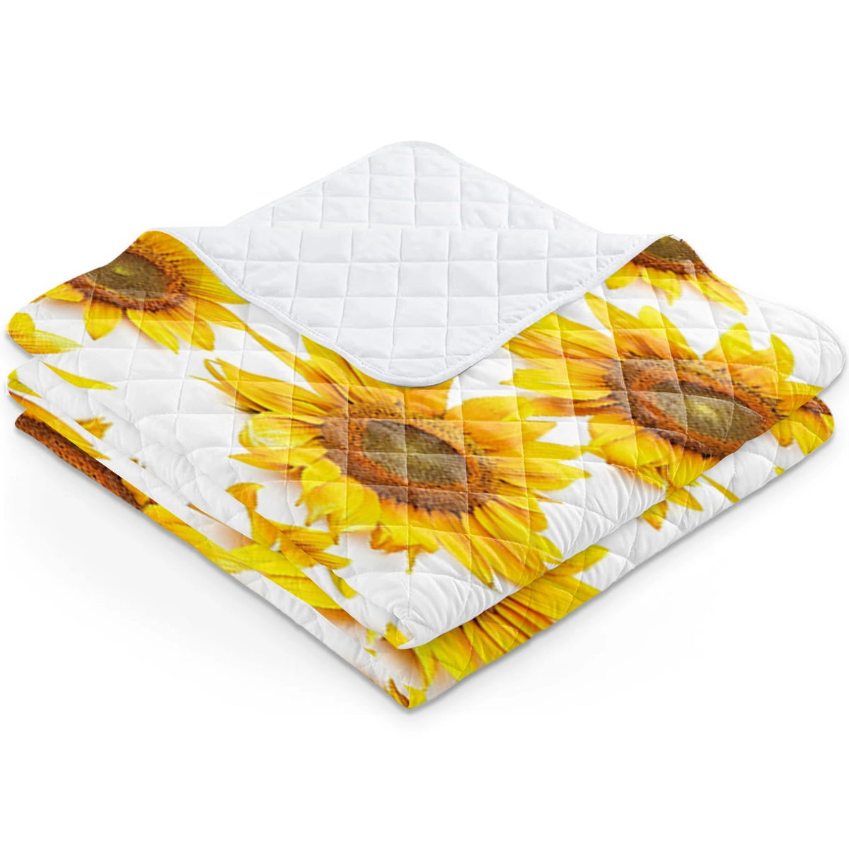 Couverture courtepointe en similicuir à imprimé plat Shineful Tournesol vibrant 