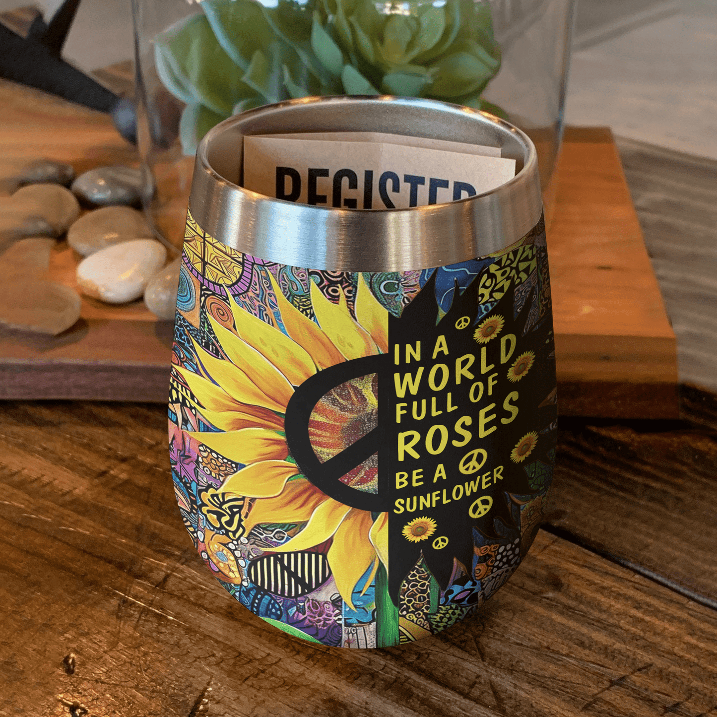 Sunflower 12 Oz Shineful™ Wine Tumbler Be A Vq03 12Oz