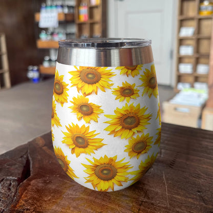 Flower 12 Oz Shineful™ Wine Tumbler Sunflowers Vq03 12Oz